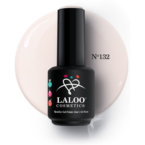 No.132 Pink natural ημιδιάφανο (βάση γαλλικού) | Ημιμόνιμο Βερνίκι 15ml