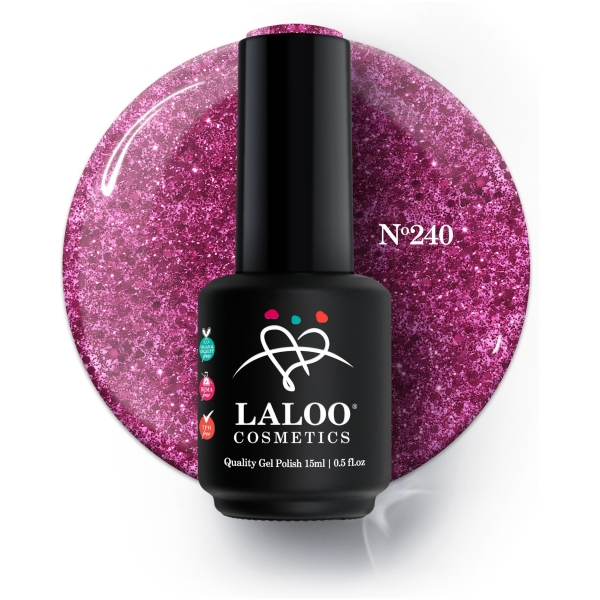 No.240 Φούξια glitter | Ημιμόνιμο Βερνίκι 15ml