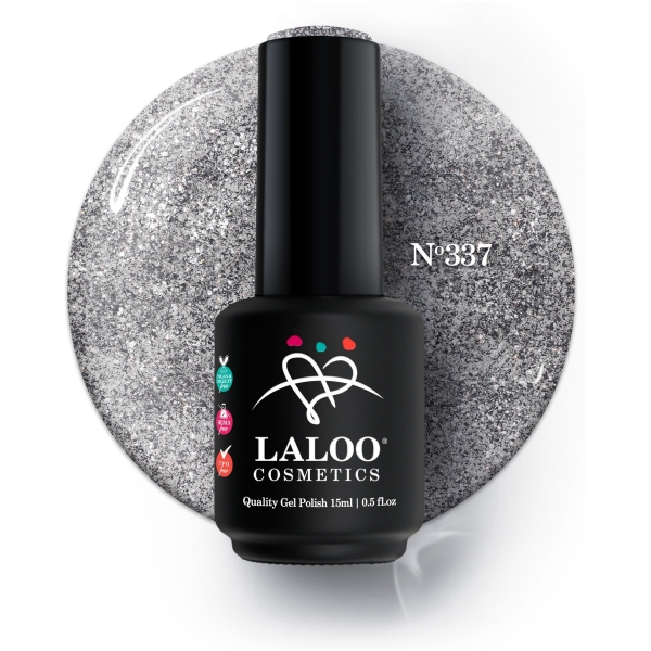 Νο.337 Ασημί glitter | Ημιμόνιμο Βερνίκι 15ml