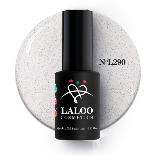 L290 Σαμπανί glitter (ασημί, χρυσοί ψιλοί κόκκοι) | Ημιμόνιμο Βερνίκι 7ml