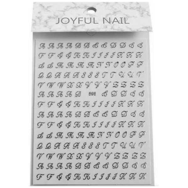 Αυτοκόλλητα Nail Art Stickers Silver Alphabet