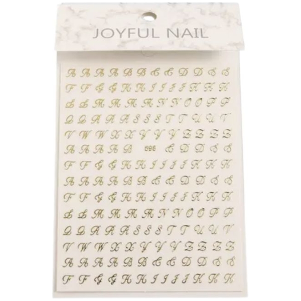 Αυτοκόλλητα Nail Art Stickers Gold Alphabet