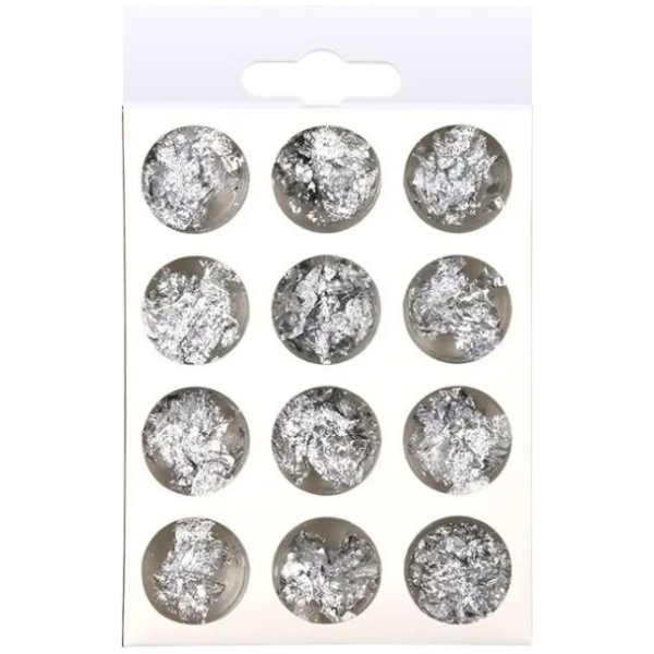 Διακοσμητικά Φύλλα Χρυσού Foil Νυχιών σε Ασημί Χρώμα