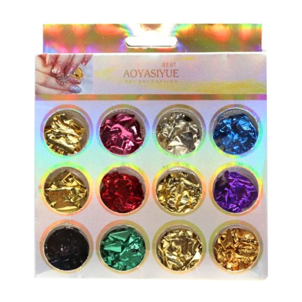 Διακοσμητικά Φύλλα Χρυσού Foil Νυχιών σε Διάφορα Χρώματα