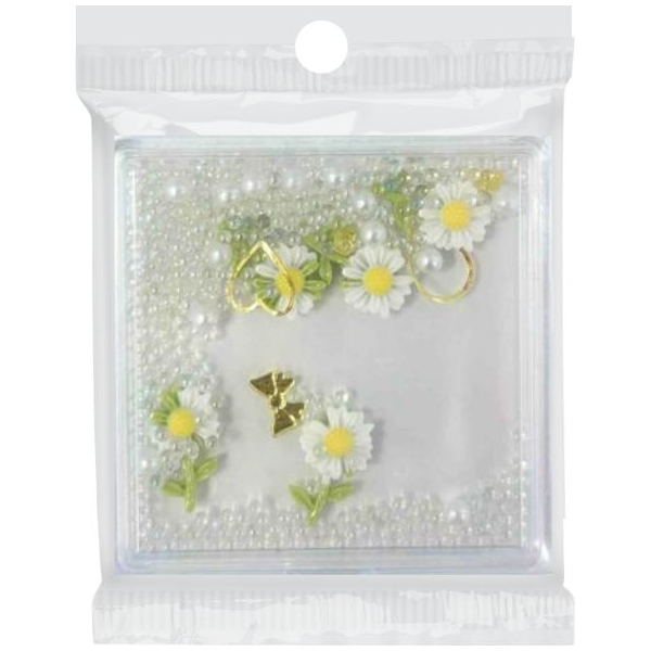 Διακοσμητικά Νυχιών με Πέρλες και Μαργαρίτες #05