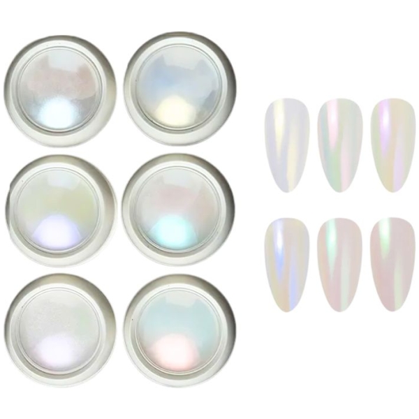 Διακοσμητικές Σκόνες Νυχιών Fairy Aurora - 6 Βαζάκια