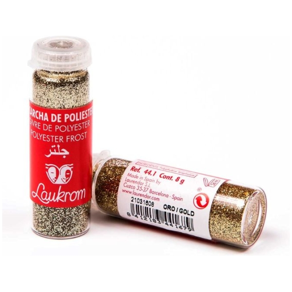 Διακοσμητική Σκόνη Glitter Νυχιών Gold - Polyester Laukrom 8g
