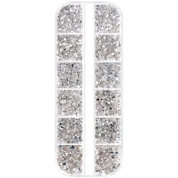 Kασετίνα Strass Νυχιών Ασημί