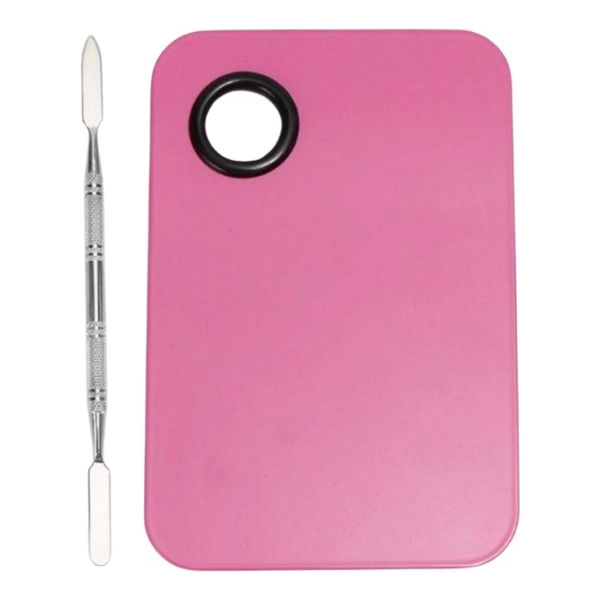 Παλέτα Ανάμειξης Χρωμάτων Ροζ - Ανοξείδωτη Σπάτουλα 2 όψεων