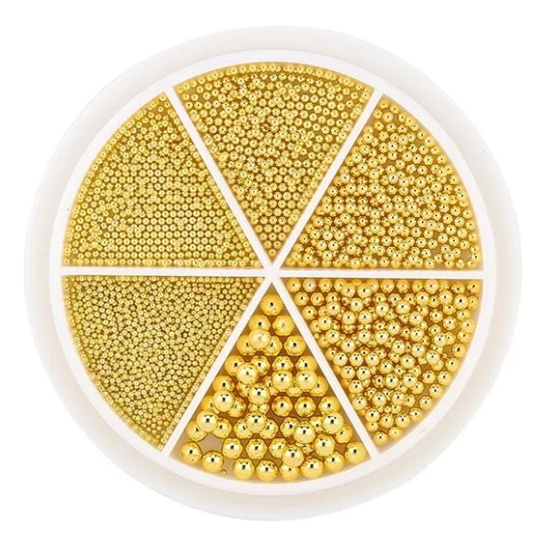 Πέρλες Χαβιάρι Νυχιών σε Κασετίνα Gold – Πολυτελές Nail Art