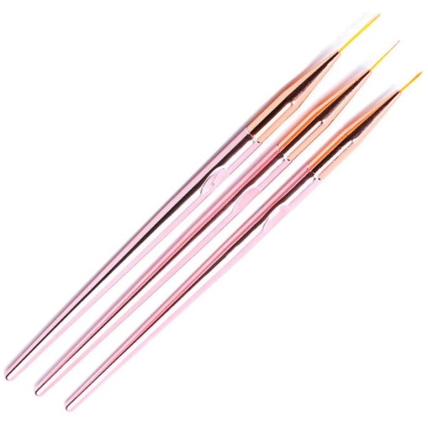 Πινέλα Nail Art Rose Gold - 3τμχ