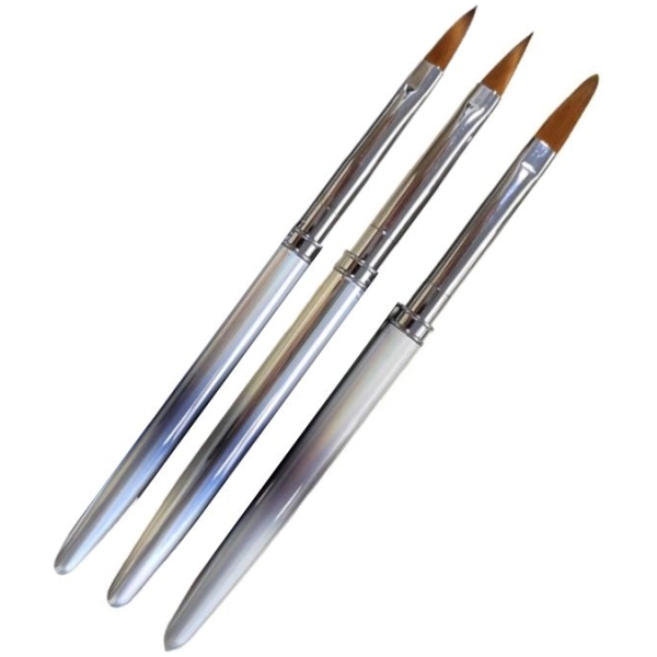 Πινέλα Nail Art Silver - 3τμχ