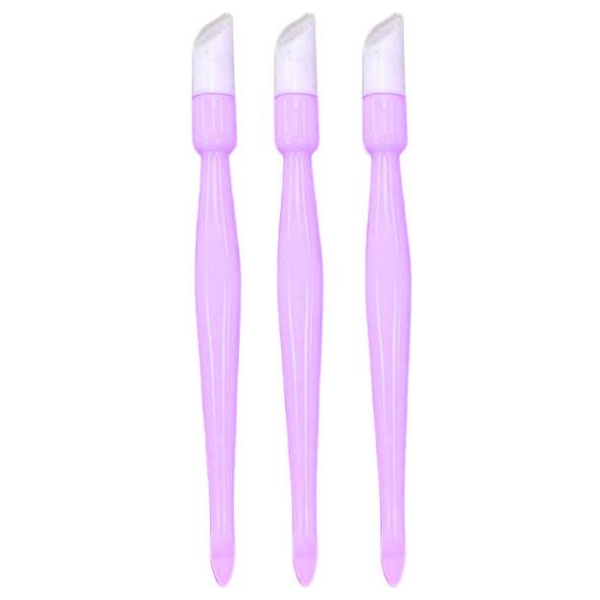 Σετ 3 Εργαλείων Σιλικόνης για Nail Art - Περιποίηση Νυχιών Purple