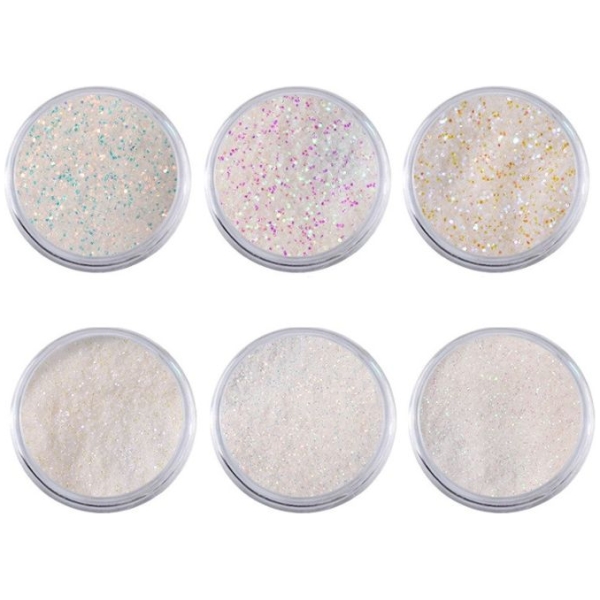 Σετ Λευκή Aurora Σκόνη Glitter Mermaid - 6τμχ