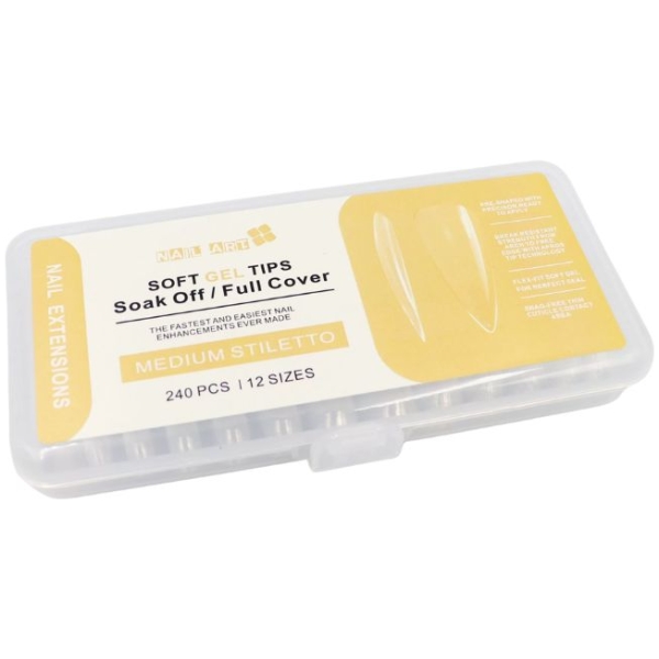 Soft Gel Tips Medium Stiletto 240pcs