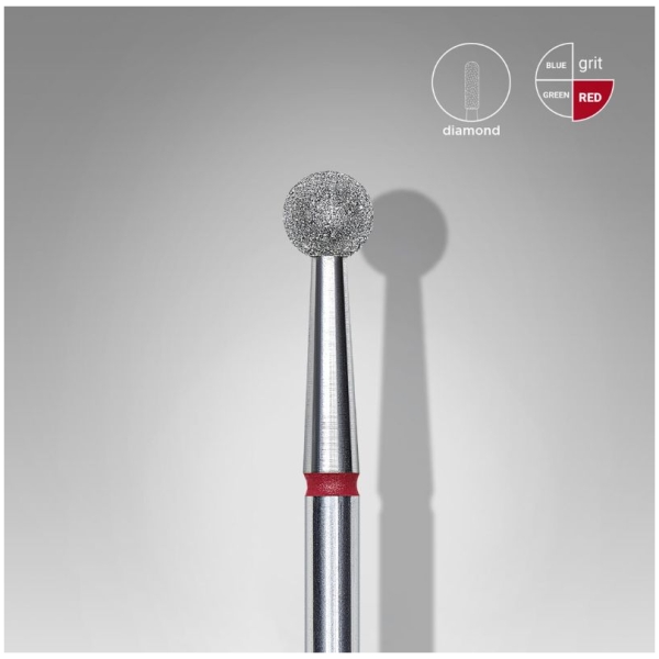 Diamond nail drill bit ball red EXPERT head diameter 4 mm