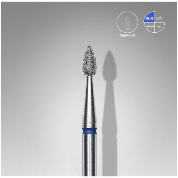 Diamond nail drill Bit Drop Blue EXPERT head diameter 2,3 mm / working part 5 mm