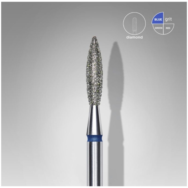 Diamond Nail Drill Bit Flame Blue EXPERT Head Diameter 2,3 mm / Working Part 10 mm