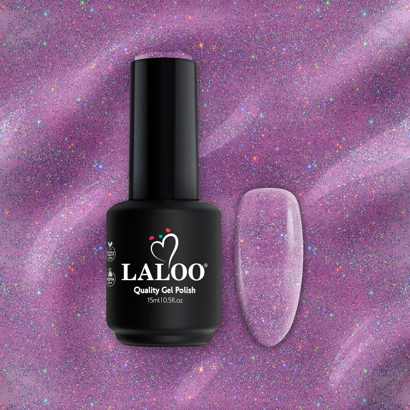 No.073 Ροζ με ολογραφικό shimmer | Ημιμόνιμο Βερνίκι 15ml